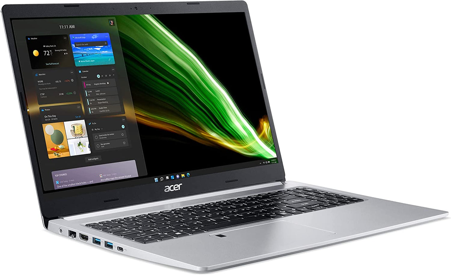 Acer Aspire 5 A515-45-R9EC PC Portatile, Notebook, Processore AMD Ryzen 5 5500U, RAM 8 GB DDR4, 256 GB PCIe NVMe SSD, Display 15.6" FHD LED LCD, AMD Radeon, Windows 11 Home, Silver